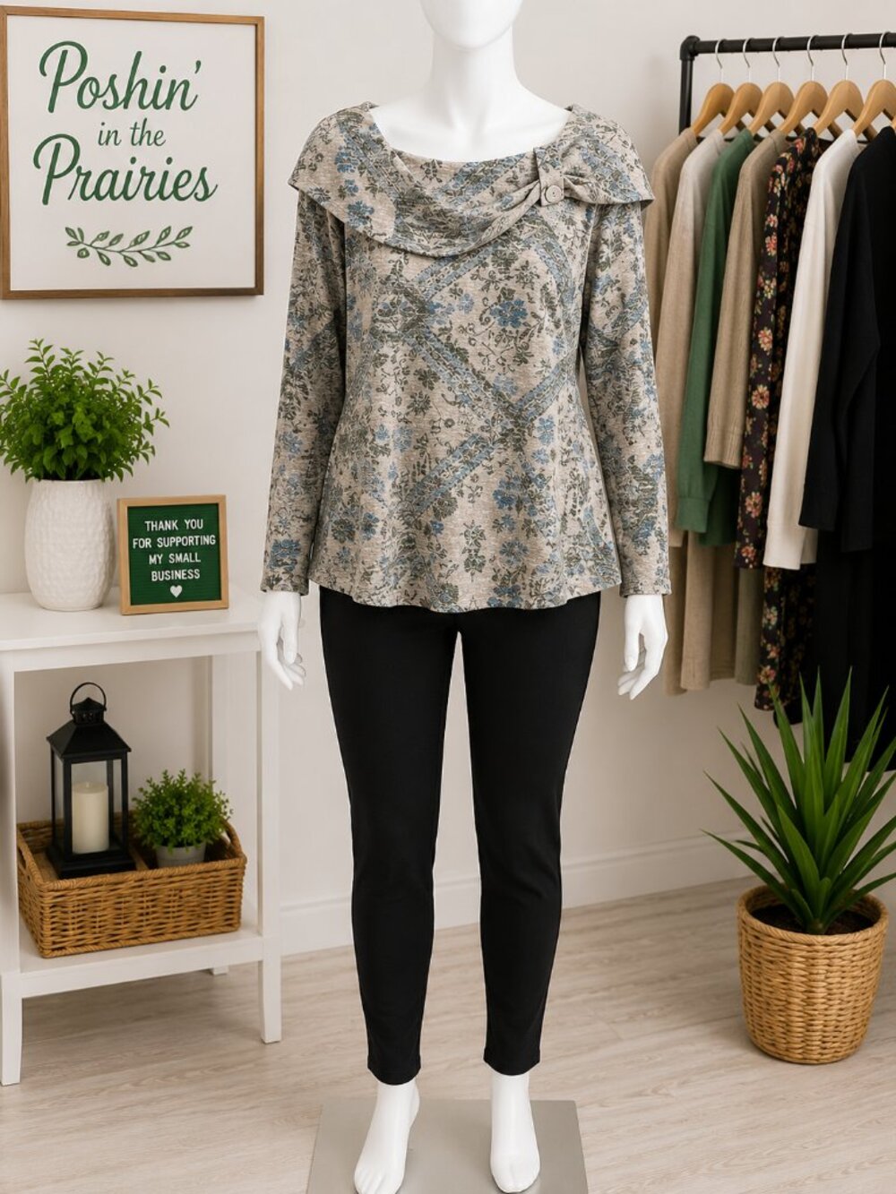 4 for $25 ❤️ Cleo Petites Cowl Neck Button Detail Top | Size XL ❤️